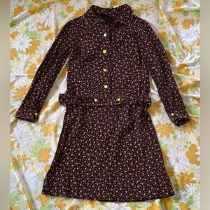 True vintage 1970s floral long sleeve dress